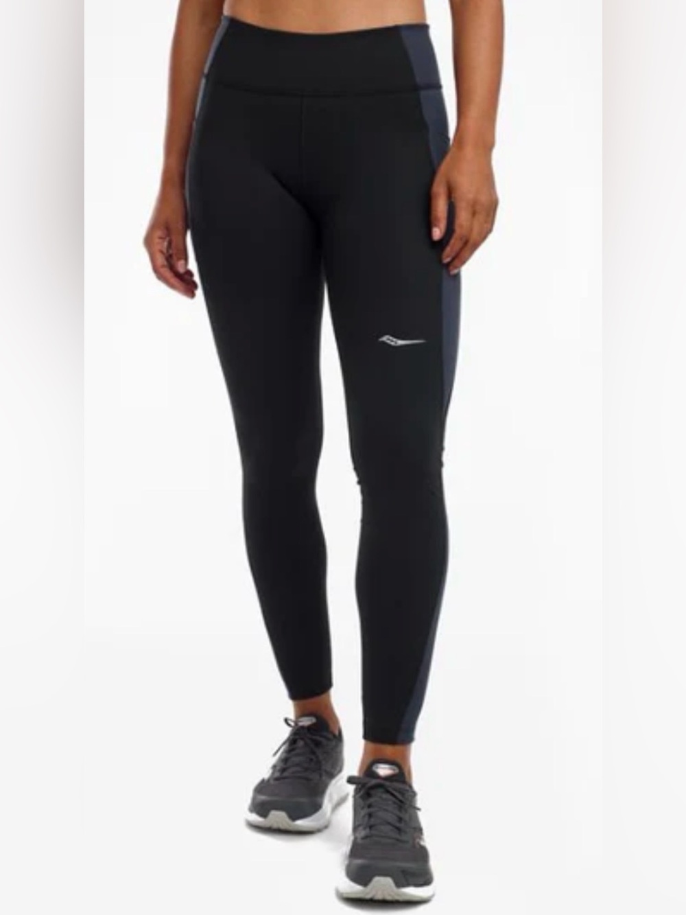 Saucony Solstice Black and Navy Blue Leggings Size Small